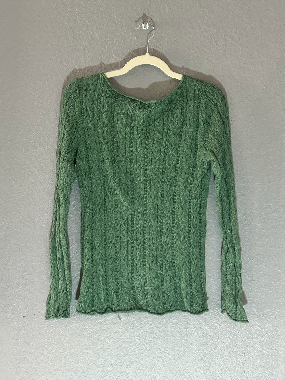 Lauren Ralph Lauren Sage Green Cable-Knit Sweater Size Large - Picture 2 of 5